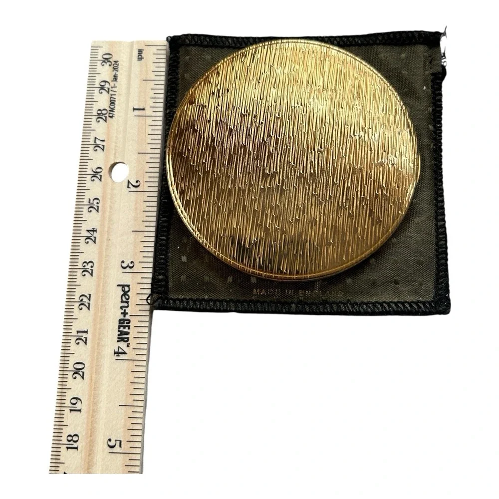 KIGU Caprice 1950's Loose Powder Compact with Sifter‎ Mirror Gold England w/case